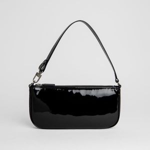 BY FAR Rachel Black Patent Leather Bag New
